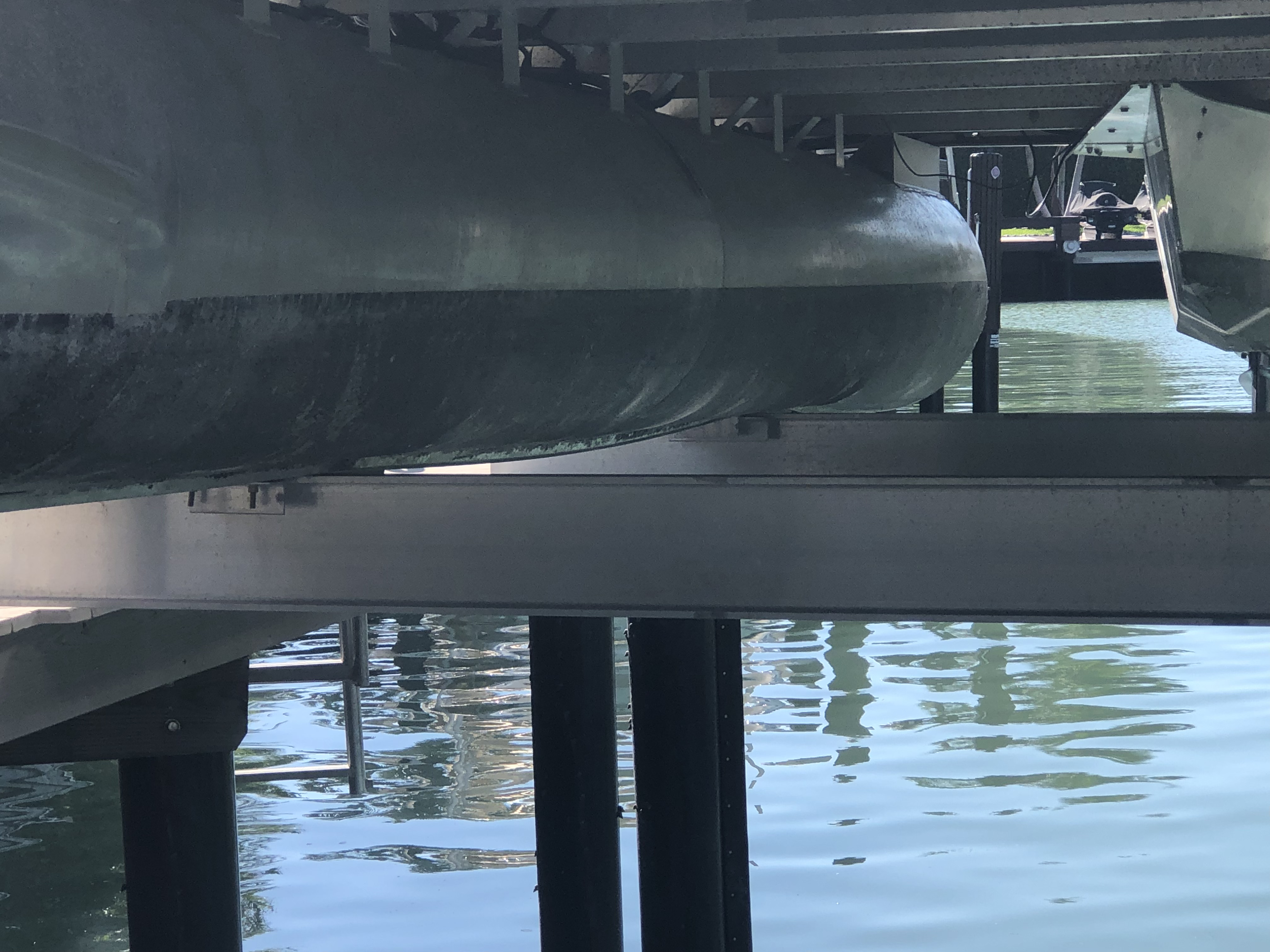 Pontoon Damage from Improper Lift Bunking — photo 2