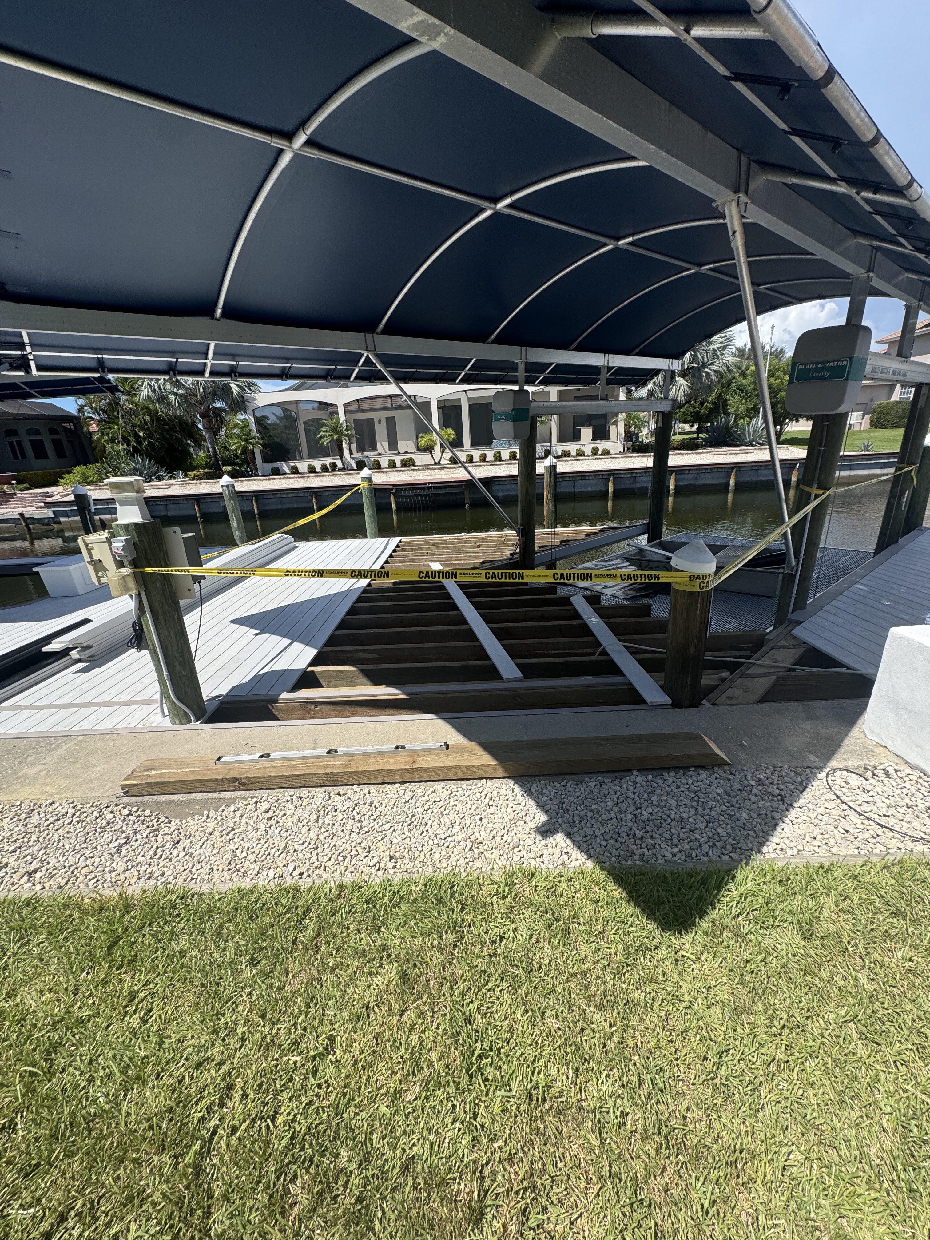 Installing new stringers and Weardeck decking.